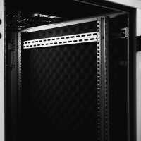 Schallgedämmter Serverschrank SILENCE RACK - 18 HE - 2 SILENT-Lüfter - 600 x 600 mm - Glastür - Rückwand - lichtgrau