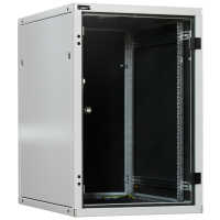 Schallgedämmter Serverschrank SILENCE RACK - 18 HE - 2 SILENT-Lüfter - 600 x 600 mm - Glastür - Vollblechtür - lichtgrau