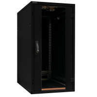 Schallgedämmter Serverschrank SILENCE RACK - 24 HE - 2 SILENT-Lüfter - 600 x 1000 mm - Sichttür - Vollblechtür - schwarz