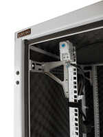 Schallgedämmter Serverschrank SILENCE RACK - 24 HE - 2 SILENT-Lüfter - 800 x 800 mm - Sichttür - Vollblechtür - lichtgrau