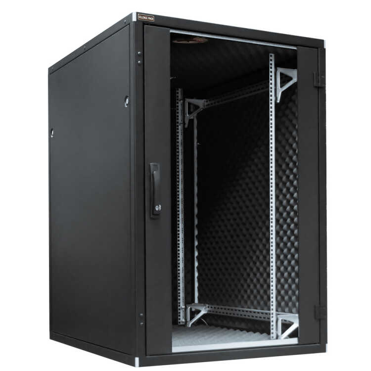 Schallgedämmter Serverschrank SILENCE RACK - 24 HE - 800 x 800 mm - schwarz