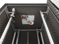 Schallgedämmter Serverschrank SILENCE RACK - 24 HE - 2 SILENT-Lüfter - 800 x 800 mm - Sichttür - Vollblechtür - schwarz