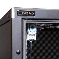 Schallgedämmter Serverschrank SILENCE RACK - 33 HE - 2 SILENT-Lüfter - 600 x 800 mm - Glastür - Vollblechrückwand - schwarz