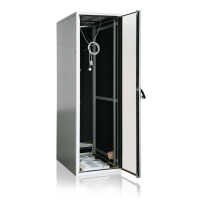 Schallgedämmter Serverschrank SILENCE RACK - 42 HE - 4 SILENT-Lüfter - 600 x 1.000 mm - Sichttür - Vollblechtür - lichtgrau