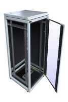 Schallgedämmter Serverschrank SILENCE RACK - 42 HE - 4 SILENT-Lüfter - 600 x 600 mm - Sichttür - Vollblechtür - lichtgrau