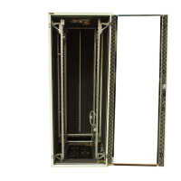 Schallgedämmter Serverschrank SILENCE RACK - 42 HE - 4 SILENT-Lüfter - 800 x 800 mm - Sichttür - Vollblechtür - lichtgrau