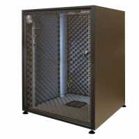Schallgedämmter 19"-Schrank SILENCE RACK Office - 18 HE - 1 SILENT-Lüfter - BxT 600x600 mm - Glastür - schwarz