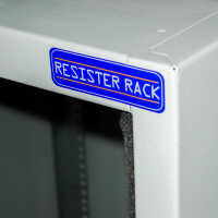 19"-Schrank RESISTER - erhöhter Staubschutz - 15 HE - Glastür - BxT 600x600mm - lichtgrau