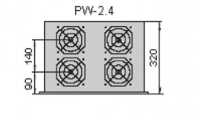 19"-Lüftereinheit - 4 SILENCE-Ventilatoren - 1 HE - vertikaler Luftstrom - Luftdurchsatz 350 m³/h - schwarz