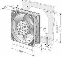 Axiallüfter Silent-Ventilator von PAPST 4890 N - 230 V/AC - BxHxT 119 x 119 x 38 mm