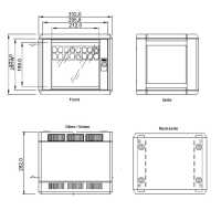 WLAN-geeigneter 10"-Verteiler von LIEBERNETZ - 260 mm Tiefe - 4 HE - Kunststoff - Keystone-Panel