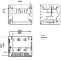 WLAN-geeigneter 10"-Verteiler von LIEBERNETZ - 260 mm Tiefe - 4 HE - Kunststoff - Keystone-Panel