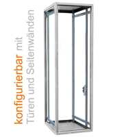 Offener 19"-Schrank - 42 HE - 600 x 600 mm - 4 Montageschienen - 1000 kg Traglast - lichtgrau - konfigurierbar