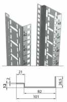 Offener 19"-Schrank - 24 HE - 600 x 1000 mm - 4 Montageschienen - 1000 kg Traglast - lichtgrau - konfigurierbar