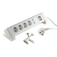 Quality Tischsteckdosenleiste 4-fach mit USB Ladefunktion...