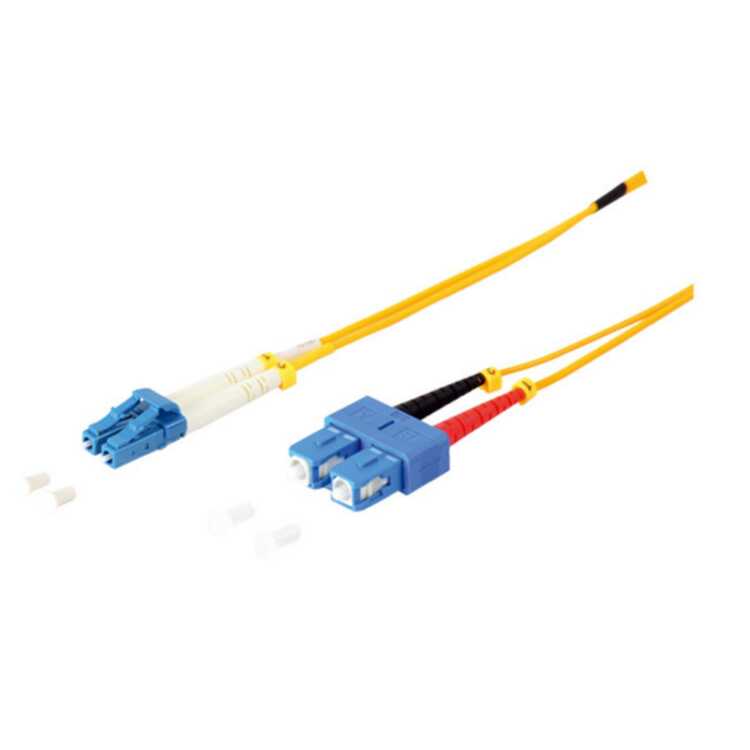 Quality LWL Duplex Patchkabel - LC zu SC - OS2 - gelb - 2,0m