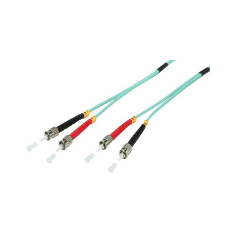 Quality LWL Duplex Patchkabel ST zu ST - OM3 - aqua - 1,0m