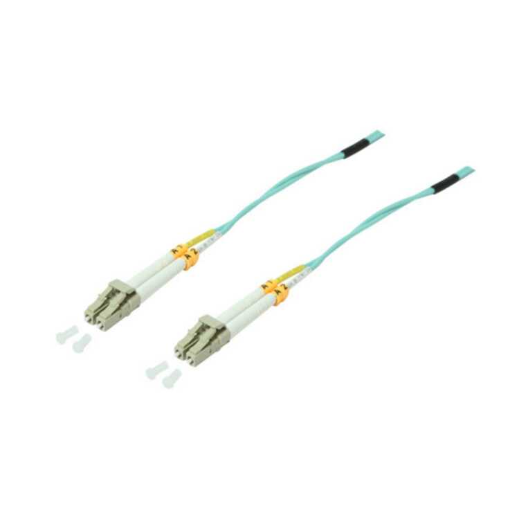 Quality LWL Duplex Patchkabel LC zu LC - OM3 - aqua - 1,0m