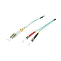 Quality LWL Duplex Patchkabel LC zu ST - OM3 - aqua - 1,0m