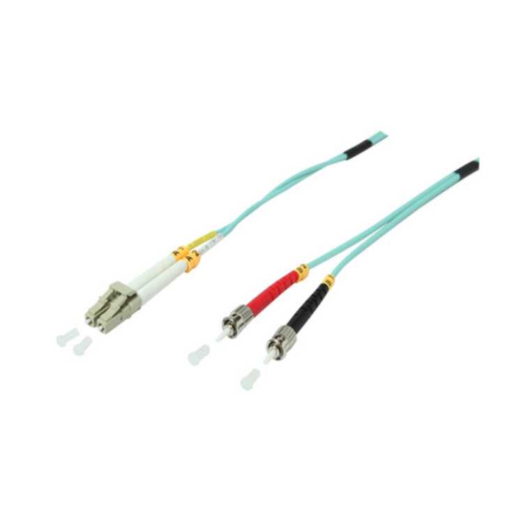 Quality LWL Duplex Patchkabel LC zu ST - OM3 - aqua - 3,0m