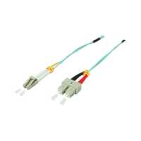 Quality LWL Duplex Patchkabel LC zu SC - OM3 - aqua - 1,0m