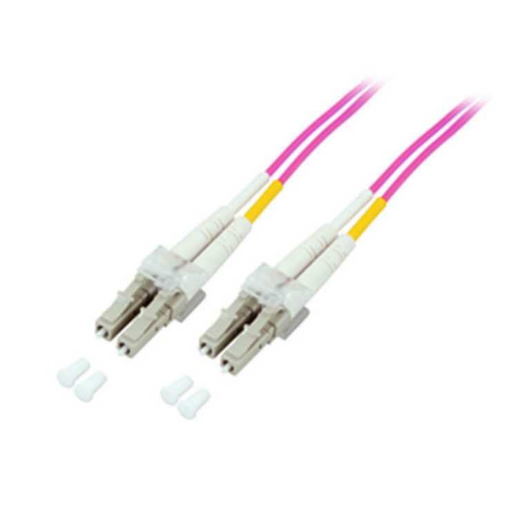 Quality LWL Duplex Patchkabel LC zu LC - OM4 - violett - 1,0m