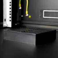 19"-Schrank RESISTER - erhöhter Staubschutz - 12 HE - Glastür - BxT 600x600mm - schwarz
