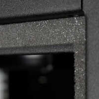19"-Schrank RESISTER - erhöhter Staubschutz - 12 HE - Glastür - BxT 600x600mm - schwarz