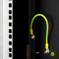 19"-Schrank RESISTER - erhöhter Staubschutz - 12 HE - Glastür - BxT 600x600mm - schwarz