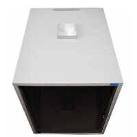 19"-Schrank RESISTER - erhöhter Staubschutz - 15 HE - Glastür - BxT 600x800mm - lichtgrau