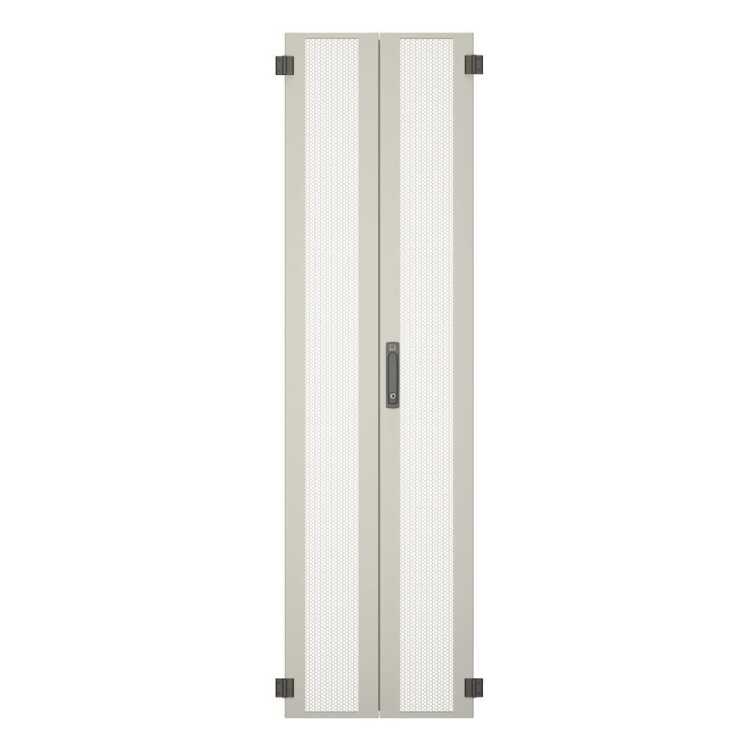 19"-Serverschrank SZB IT - 42 HE - 600 x 1000 mm - perforierte Doppel-Türen - ohne Seitenwände - lichtgrau