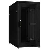 19"-Serverschrank SZB IT - 24 HE - 600 x 1000mm - Sichttür - Vollblechtür - schwarz