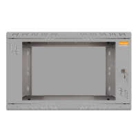19"-Wandverteiler TAUNUS von IT-BUDGET - 6 HE - 450 mm Tiefe - Sichttür - Schloss - lichtgrau