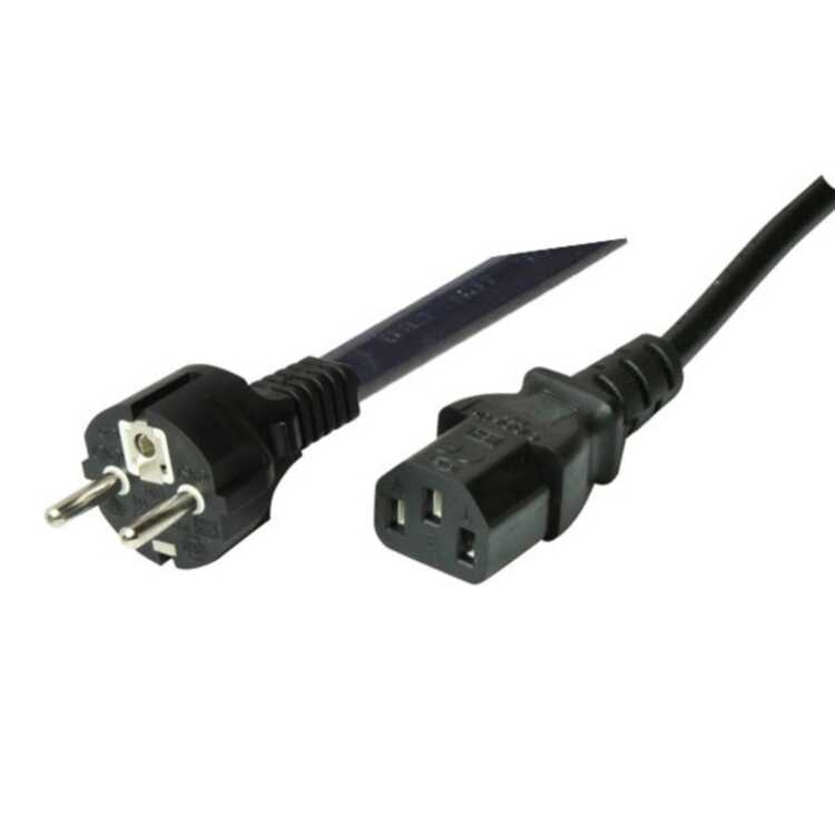 Quality Netzanschlusskabel - Schutzkontaktstecker gerade CEE7/7 auf Kaltgerätebuchse C13 - 1,8 m - schwarz
