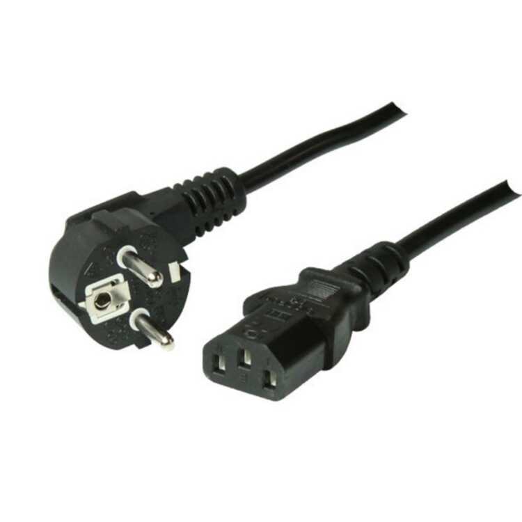Quality Netzanschlusskabel - Schutzkontaktstecker 90° auf Kaltgerätebuchse - 230 V für Kaltgeräte - CEE7/7-C13 - VDE - 1,8m