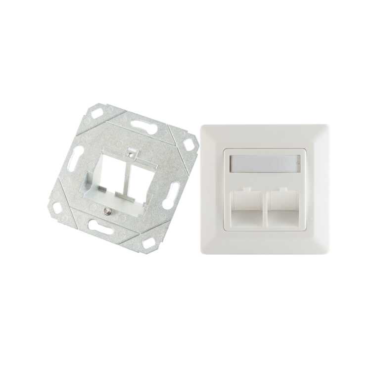 Quality Anschlussdose für Keystone - Unterputz - 2-fach - designfähig - weiß