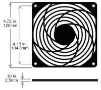 Kunststoffschutzgitter (Flach) für Ventilatoren mit Grundmaß 120x120mm