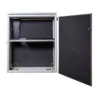 Schmaler Sicherheits-Serverschrank SR1200 L - schallgedämmt - Tiefe 1000 mm - inkl. 2 Lüfter - für SoHo, Praxis, Kanzlei - reinweiss