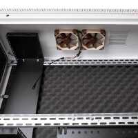Schmaler Sicherheits-Serverschrank SR1200 L - schallgedämmt - Tiefe 1000 mm - inkl. 2 Lüfter - für SoHo, Praxis, Kanzlei - reinweiss