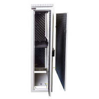 Schmaler Sicherheits-Serverschrank SR1200 L - schallgedämmt - Tiefe 1000 mm - inkl. 2 Lüfter - für SoHo, Praxis, Kanzlei - reinweiss