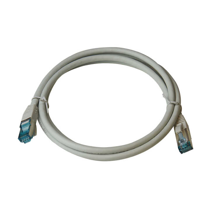 IT-BUDGET Vollkupfer Premium Patchkabel - Cat.6A - 500 MHz - halogenfrei - PoE+ - AWG 26/7 - grau - 0,15 m