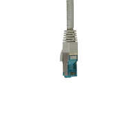 IT-BUDGET Vollkupfer Premium Patchkabel - Cat.6A - 500 MHz - halogenfrei - PoE+ - AWG 26/7 - grau - 0,15 m