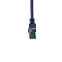 IT-BUDGET Vollkupfer Premium Patchkabel - Cat.6A - 500 MHz - halogenfrei - PoE+ - AWG 26/7 - blau - 0,15 m