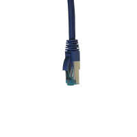 IT-BUDGET Vollkupfer Premium Patchkabel - Cat.6A - 500 MHz - halogenfrei - PoE+ - AWG 26/7 - blau - 0,15 m