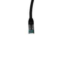 IT-BUDGET Vollkupfer Premium Patchkabel - Cat.6A - 500 MHz - halogenfrei - PoE+ - AWG 26/7 - schwarz - 0,15 m