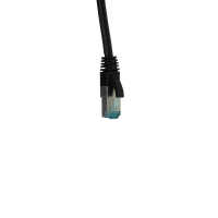 IT-BUDGET Vollkupfer Premium Patchkabel - Cat.6A - 500 MHz - halogenfrei - PoE+ - AWG 26/7 - schwarz - 0,15 m