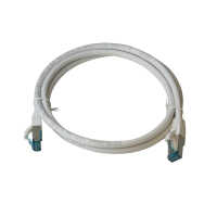 IT-BUDGET Vollkupfer Premium Patchkabel - Cat.6A - 500 MHz - halogenfrei - PoE+ - AWG 26/7 - weiß - 0,15 m