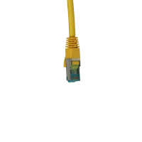 IT-BUDGET Vollkupfer Premium Patchkabel - Cat.6A - 500 MHz - halogenfrei - PoE+ - AWG 26/7 - gelb - 0,25 m