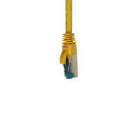 IT-BUDGET Vollkupfer Premium Patchkabel - Cat.6A - 500 MHz - halogenfrei - PoE+ - AWG 26/7 - gelb - 0,25 m