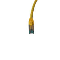 IT-BUDGET Vollkupfer Premium Patchkabel - Cat.6A - 500 MHz - halogenfrei - PoE+ - AWG 26/7 - gelb - 0,25 m